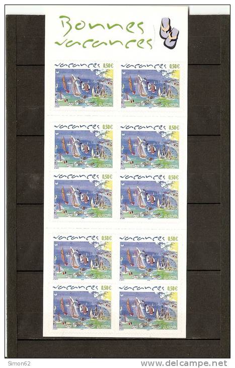 FRANCE AUTOHADHESIFS CARNET BC 3672  NEUF ** MNH EUROPA  LES VACANCES 2004 - Conmemorativos