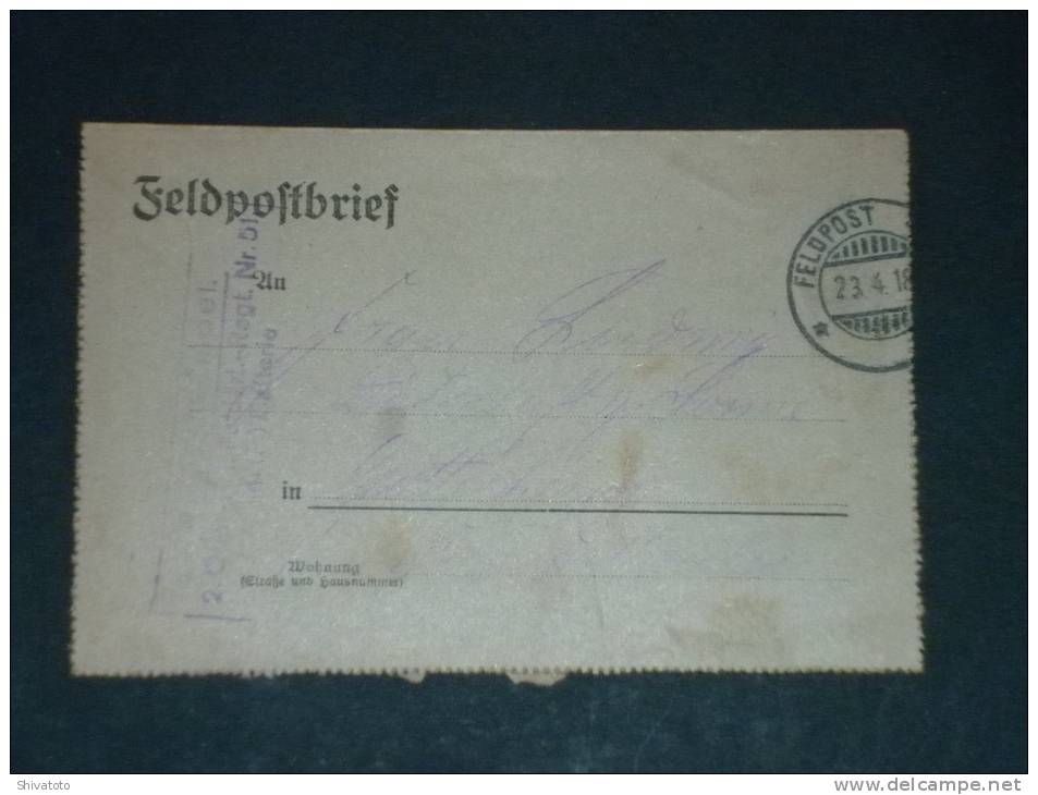 (2792-39) Feldpost Brief 2 Ober Elsass Feldartillerie Regt 51 WWI - Armee - Army -militaria - Autres & Non Classés