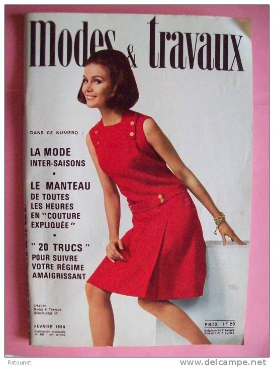 REVUE MODES ET TRAVAUX - N° 806 - Février 1968 - Couture / Vêtement / - Mode