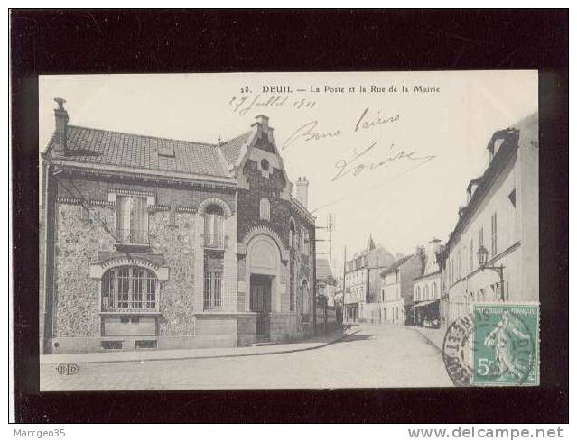 95 Deuil La Poste &amp; La Rue De La Mairie  édit. ELD N° 28  Postes &amp; Télégraphes - Deuil La Barre