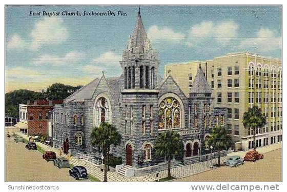 Florida Jacksonville First Baptist Church Curteich - Jacksonville