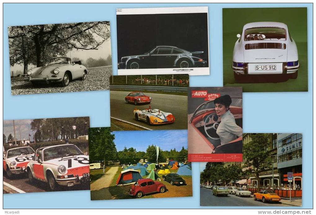 PostCARds Auto PORSCHE 356 Et 911, Lot De 16 Cartes Postales, Réédition 2008, Collection Mcarpedi - Turismo