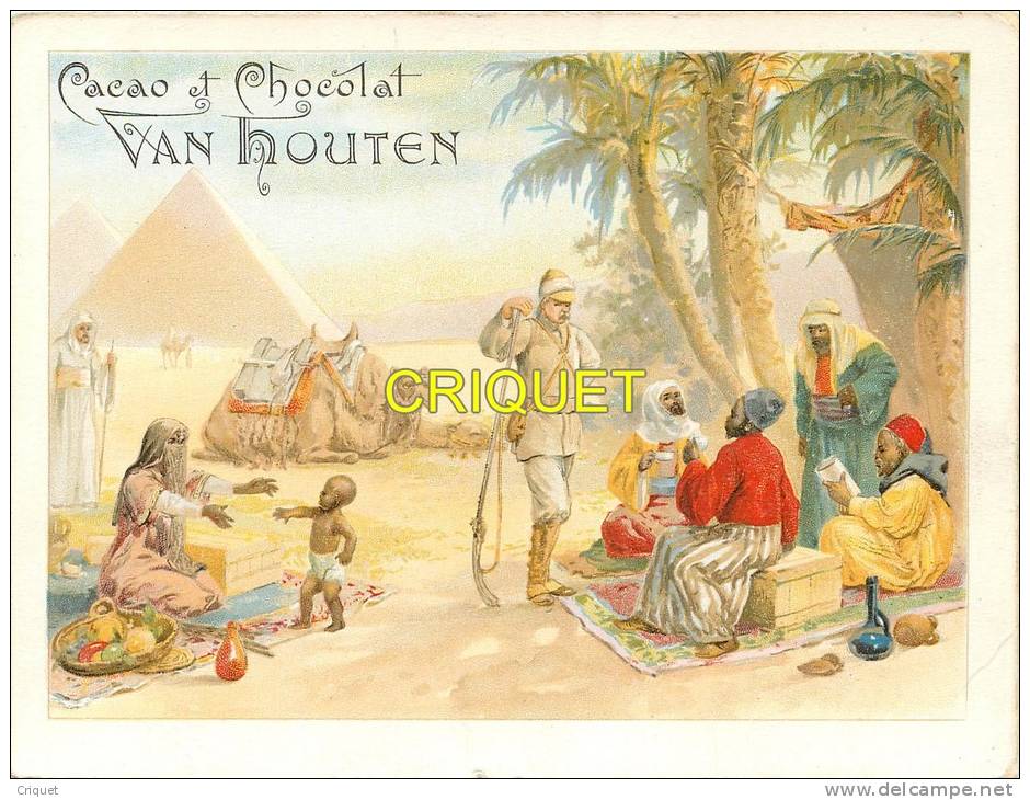 Grande Chromo Van Houten, Egypte, Soldat Colonial, Campement, Pyramides En Arrière.... - Van Houten