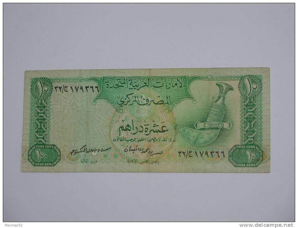 10 Ten  Dirhams - United Arab Emirates Central Bank - Emirats Arabes Unis. - Emirats Arabes Unis