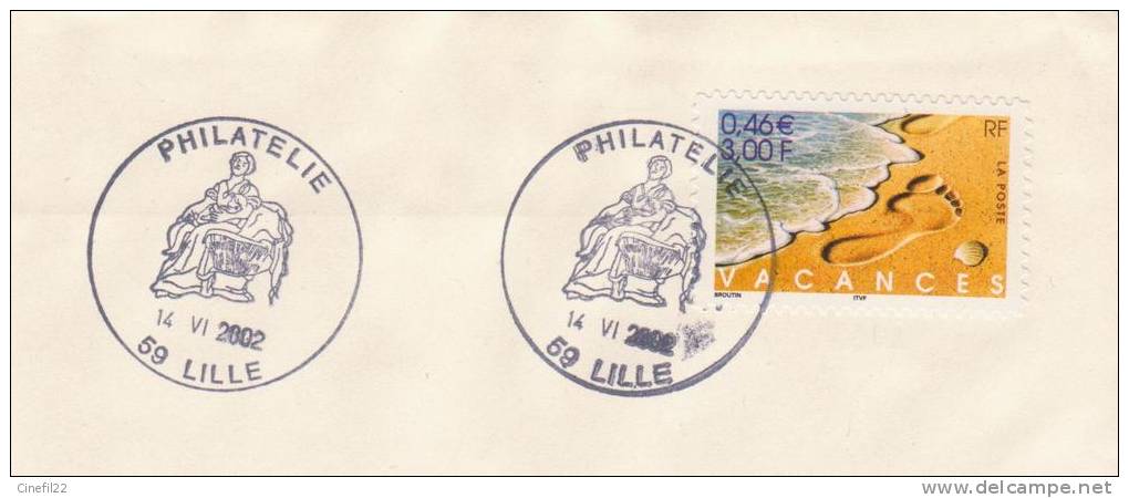 France, Oblitération POINT PHILATELIE, LILLE, 2002, Sur Lettre - Post
