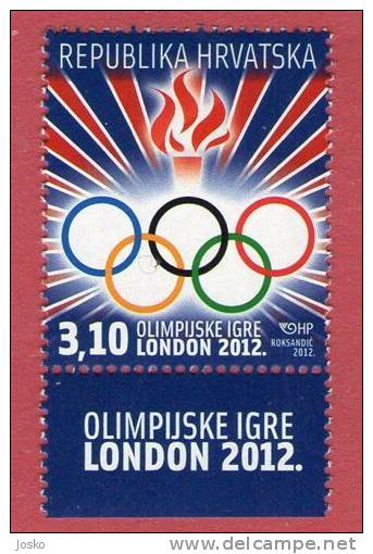 OLYMPIC GAMES LONDON 2012. ( Croatia Stamp MNH** ) Olympics Jeux Olympiques Juegos Olímpicos Olympiade Olimpiadi - Summer 2012: London