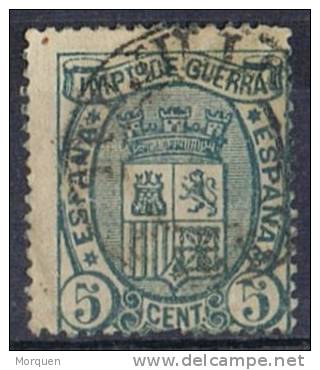 Sello 5 Cts Impuesto De Guerra 1875, Fechador TRUJILLO (caceres) Num 154 º - Impots De Guerre