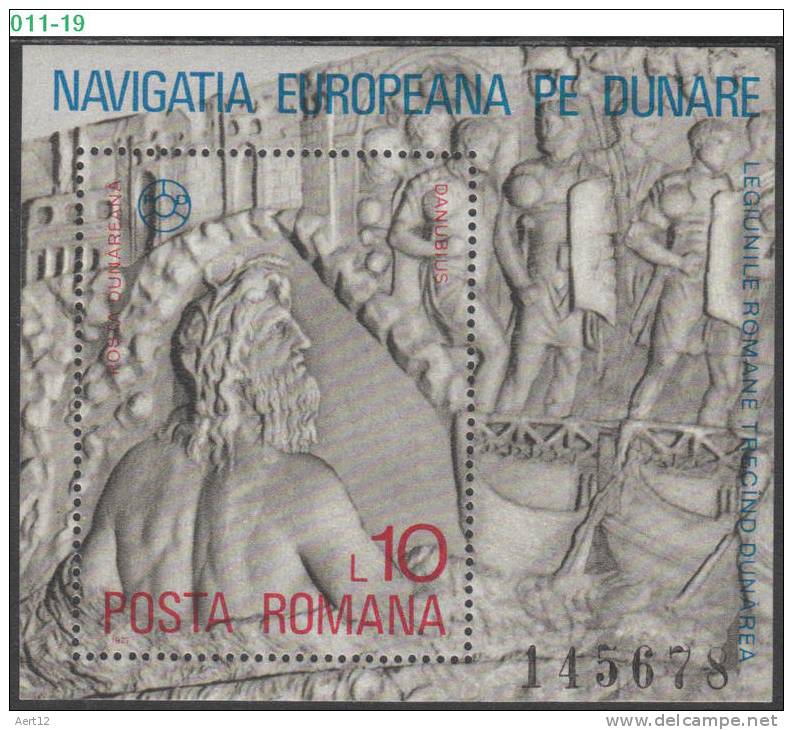 ROMANIA, 1977, European Danube Commission, Danubius, Souvenir Sheet, MNH (**), Sc/Mi 2744 / Bl-146 - Europese Instellingen