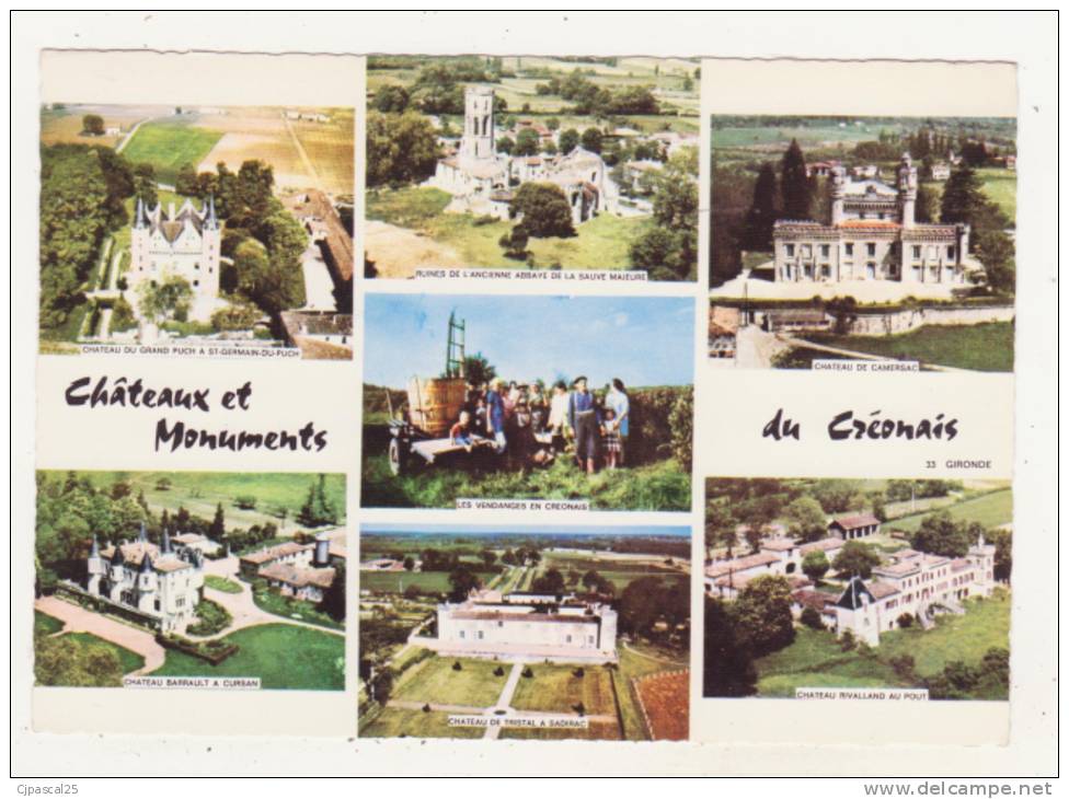 CHATEAUX ET MONUMENTS DU CREONAIS - CPSM - MULTIVUES - CHATEAU DU GRAND PUCH A ST-GERMAIN-DU-PUCH - CHATEAU BARRAULT A.. - Andere & Zonder Classificatie