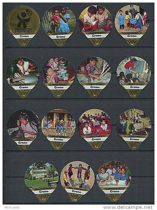 324 A - Pestalozzi (Fondation) - Serie Complete De 15 Opercules Suisse Cremo - Milk Tops (Milk Lids)