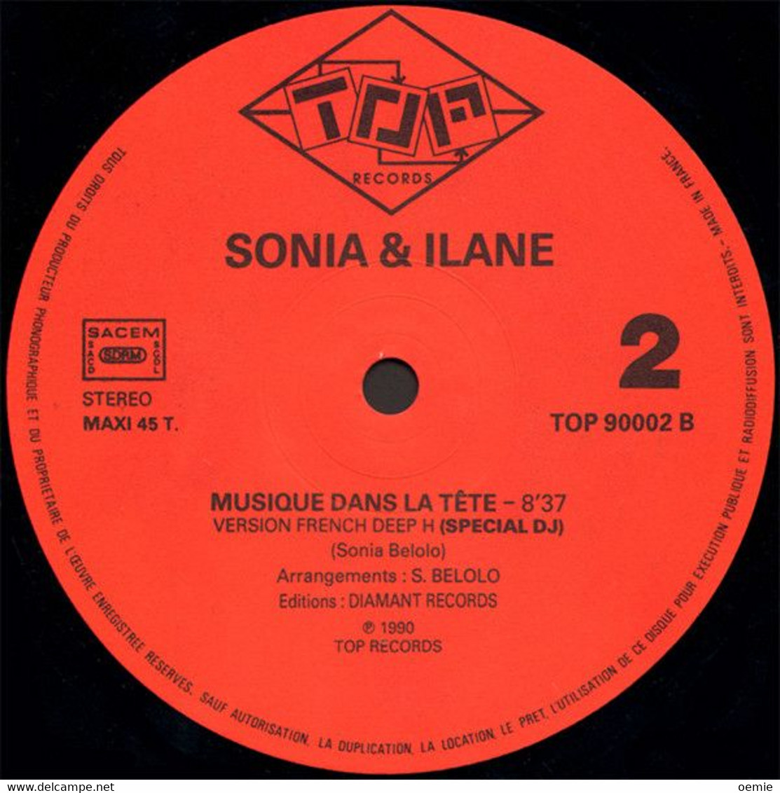 SONIA & ILANE  °  MUSIQUE DANS LA TETE - 45 T - Maxi-Single