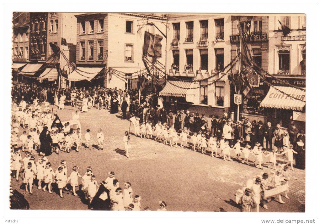 CPA - Binche Belgique - Congrès Eucharistique 1928 - Religion - Groupe Enfants - Animée Neuve État TB - 2 Scans - Binche