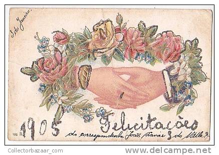 ILLUSTRATED MARRIAGE HANDS CA 1900  Vintage Original Postcard Cpa Ak (W3_1318) - Noces