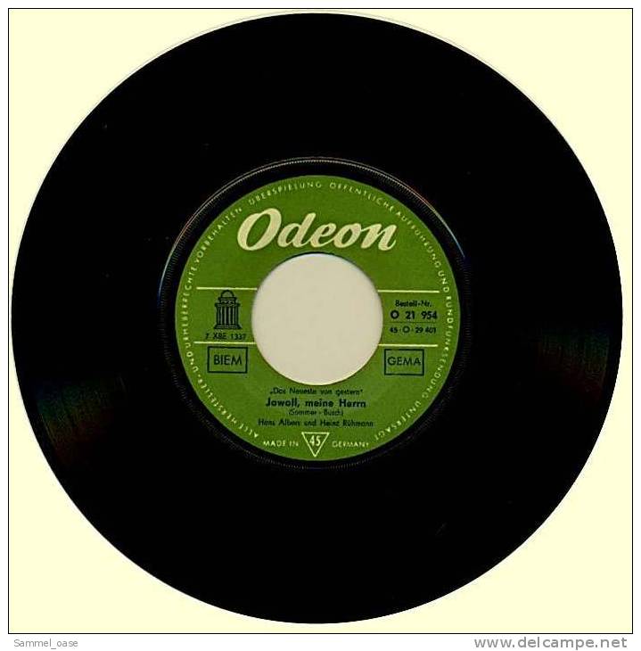 7" Zoll Single : Albers, Hans , Rühmann Heinz  - EMI-Electrola / Odeon (LC 00287) O 21 954 Von Ca. 1975 - Sonstige - Deutsche Musik