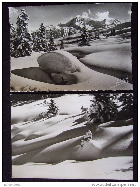 PAYSAGES DE NEIGE A LA MONTAGNE / LOT DE 16 BELLE CARTES PHOTOS EN NOIR ET BLANC / TOUTES LES PHOTOS