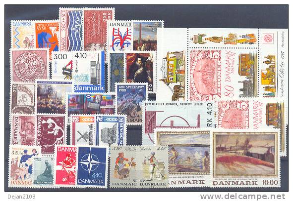 Denmark 29 Occasion Stamps & Mini Sheet Till 1989 MNH ** - Neufs
