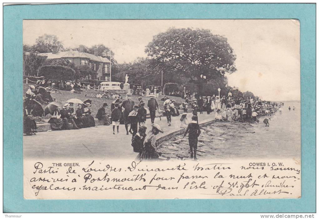 COWES  -  THE  GREEN.  -  1903  - BELLE CARTE PRECURSEUR ANIMEE - - Cowes