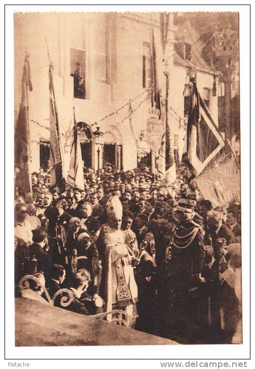 CPA - Binche Belgique - Congrès Eucharistique 1928 - Religion - Salut - Arrivée Mgr L´Évêque - Neuve - État TB - 2 Scans - Binche