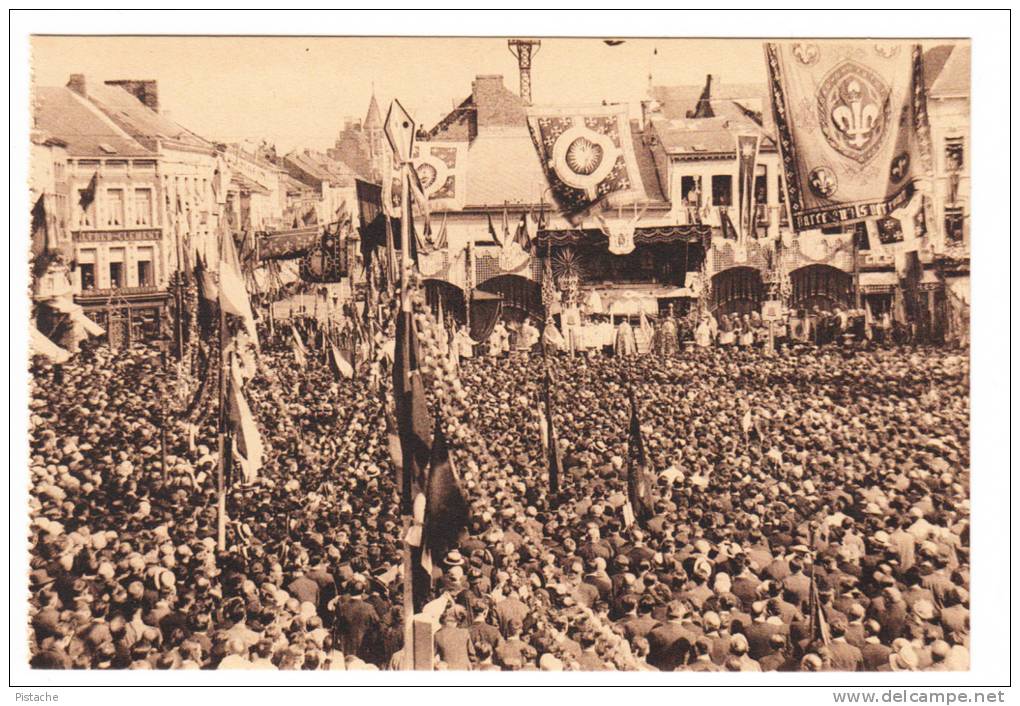 CPA Binche Belgique - Congrès Eucharistique 1928 - Religion - Messe Pontificale - Animée Neuve État TB 2 Scans - Binche