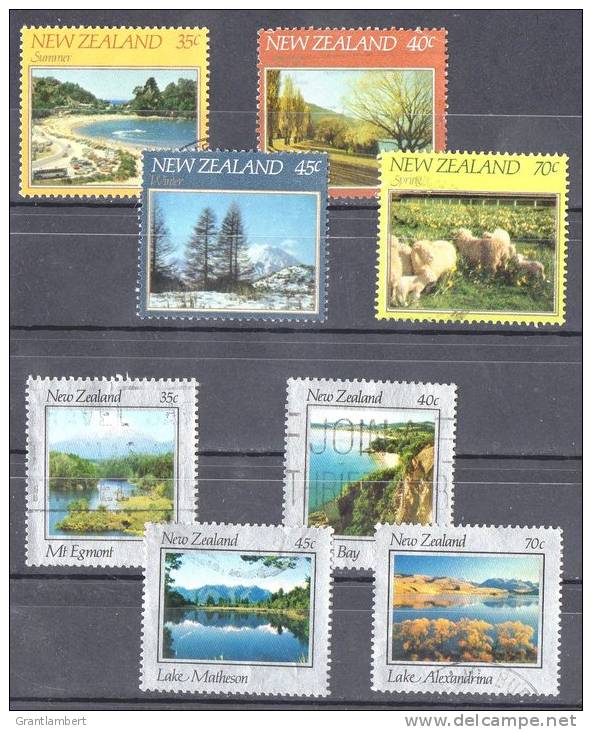 New Zealand 1982, 1983 Scenes - Views 2 Sets Of 4 Used - Used Stamps