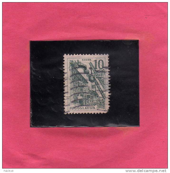 JUGOSLAVIA YUGOSLAVIA 1958 1959 SISAK STEEL WORKS 10d USED USATO OBLITERE' - Used Stamps