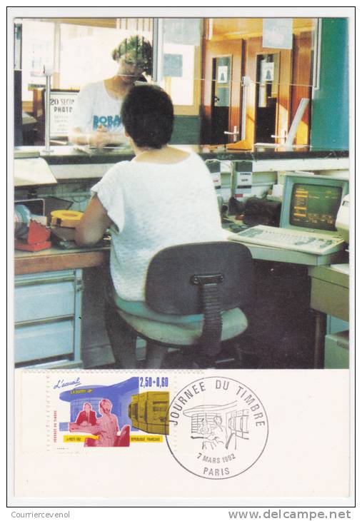 5 Cartes Maximum - Journée Du Timbre 1992 Paris + Bureau Nouvelle Génération + Ecoles Sup Administration - Tag Der Briefmarke