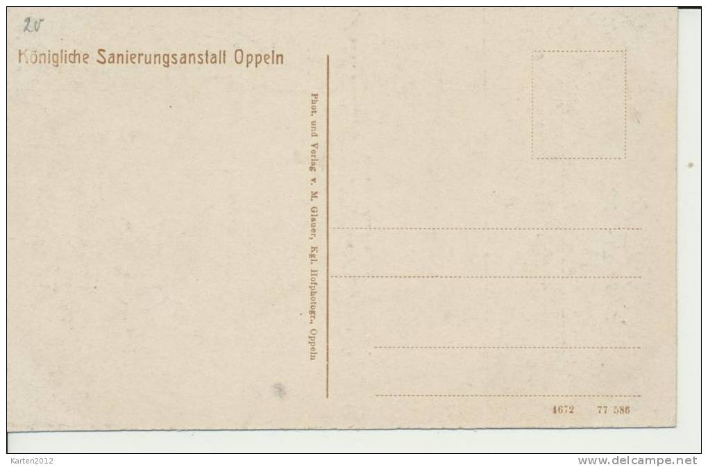 Ansichtskarte Oppeln, Sanierungsanstalt WK I, 1917 - Schlesien