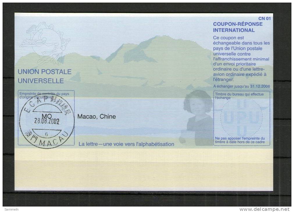 2361 IRC IAS CRI - International Reply Coupon - Antwortschein T31 Gestempelt  Macao Macau MO20011130AA - Sonstige & Ohne Zuordnung