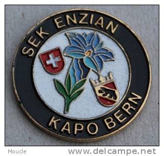 SEK ENZIAN KAPO BERNE - POLICE DE BERNE - FLEUR    -   (VERT) - Policia