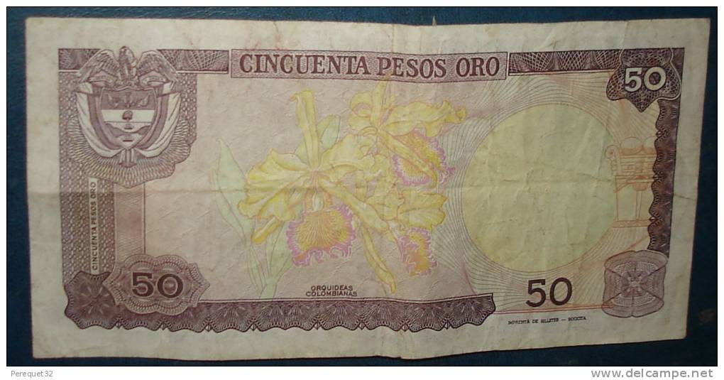 Colombie 1 Billet De 50 Pesos Oro.etat Correct - Kolumbien