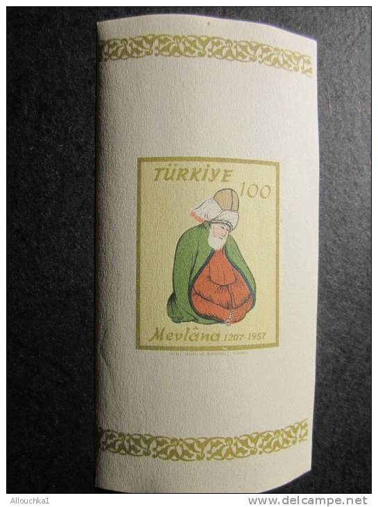 Bloc Timbre Neuf** De Turquie Turkiye  Mevlana 1207-1957 - Nuovi
