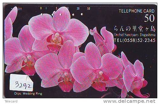 Télécarte Japon * FLEUR * ORCHID (3292) Orchidée Orquídea Orchidee Orquidée Orchid * Flower Phonecard JAPAN - Fleurs