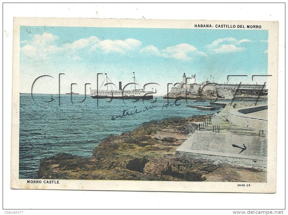 La Havane (Cuba) : Bateau Dans Le Port Près Du Castillo Del Morro  En  1910 (animé) - Autres & Non Classés