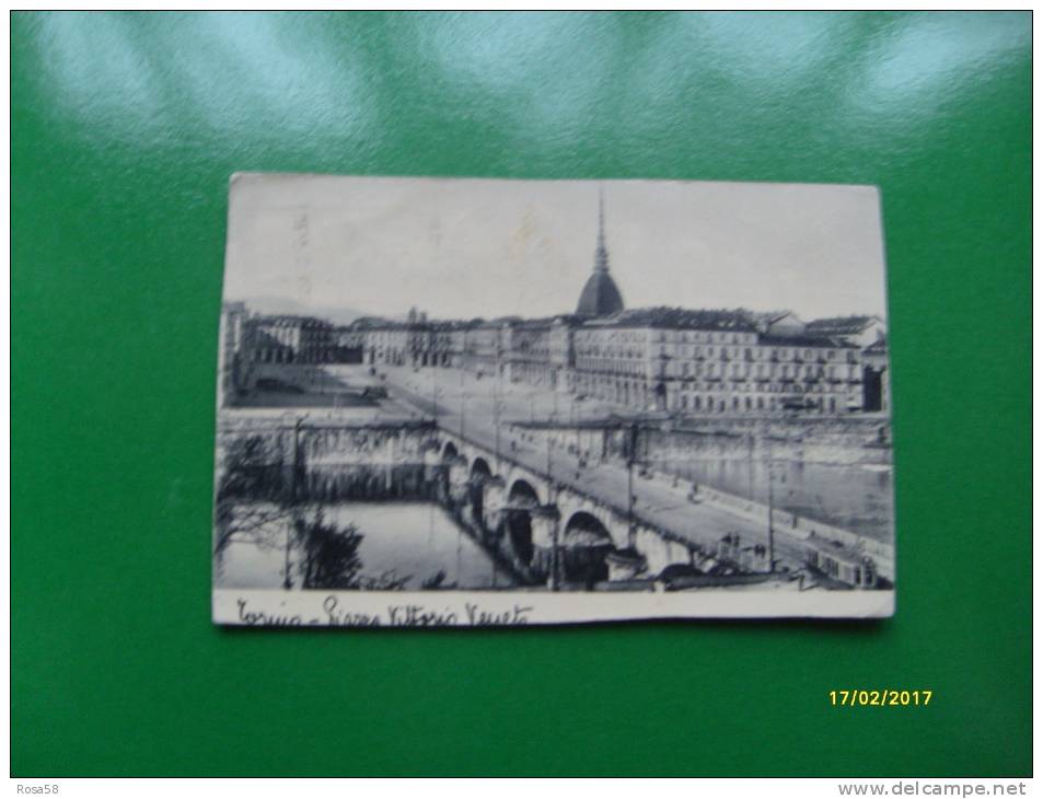 1935 Edizione  A.Diena Torino  Piazza Vittorio Veneto Tram Ponte Animata - Andere Monumenten & Gebouwen