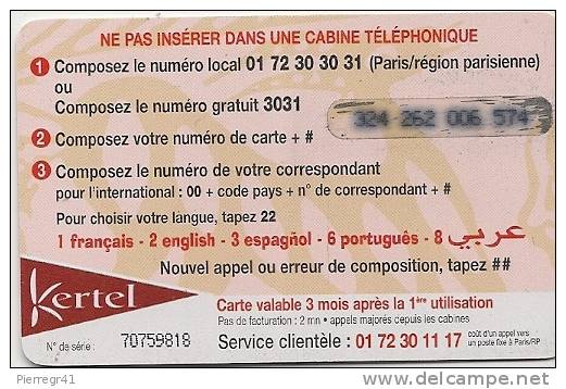 CARTE PREPAYEE-KERTEL-50F/7,62€-AFRIQUE-ANTILOPE-TBE - Autres & Non Classés