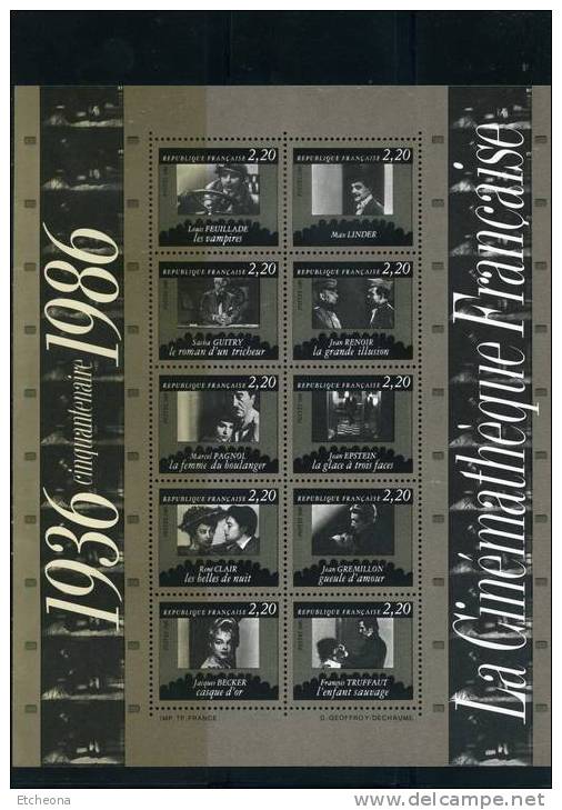 = Bloc La Cinémathèque Française N°9 Neuf 10 Timbres 2433 2434 2435 2436 2437 2438 2439 2440 2441 2442 - Mint/Hinged