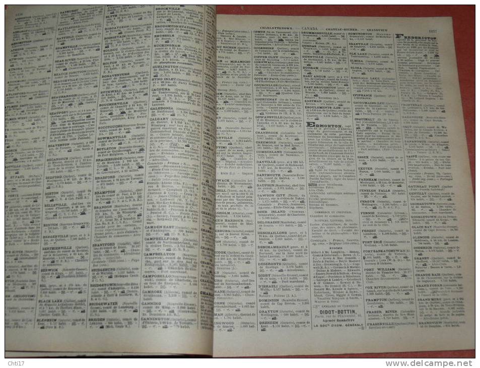 CANADA OTTAWA EDMONTON HALIFAX VICTORIA  EXTR ANNUAIRE BOTTIN PROFESSIONS 1934  INDUSTRIELS COMMERCES ET METIERS - Telefonbücher
