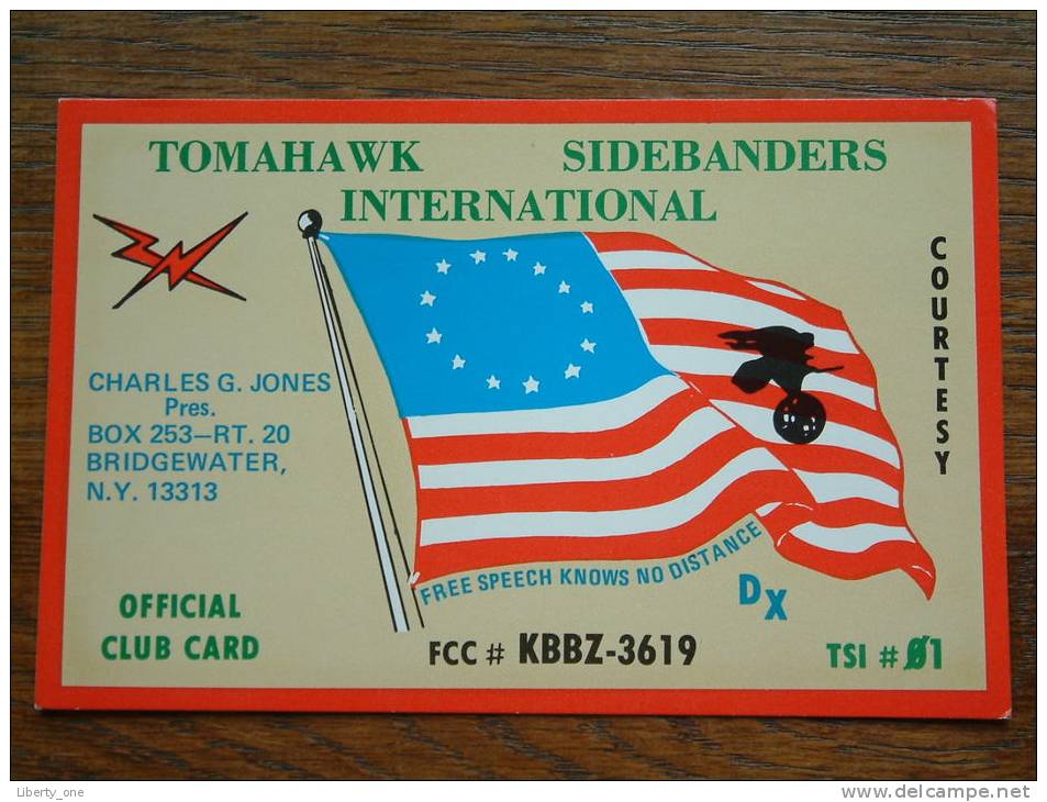 TOMAHAWK SIDEBANDERS INT. Charles G. Jones Bridgewater N.Y. 13313 ( U.S.A. ) Anno 1982 ( Zie Foto Voor Details ) - CB-Funk