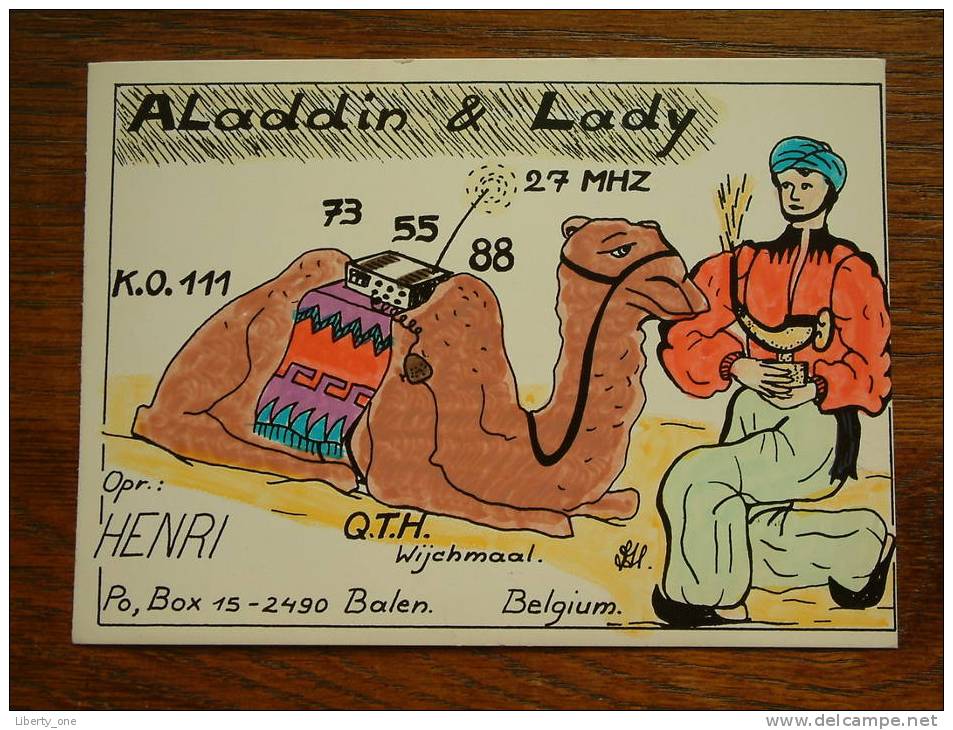 ALADDIN & LADY QTH Wijchmaal PO BOx 15 Balen ( Belgium ) Anno +/- 1980 ( Zie Foto Voor Details ) - CB