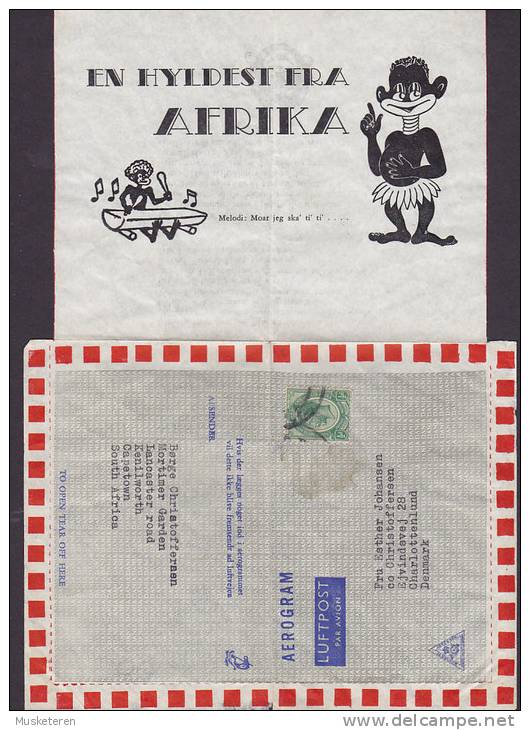 Denmark EXTREMELY SCARCE Special Aerogram Aerogramme EN HYLDEST FRA AFRIKA !! Luftpost Cover Brief CHARLOTTENLUND - Poste Aérienne