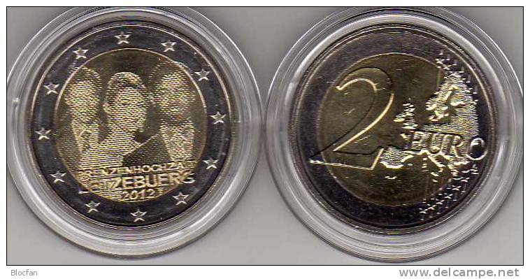 2 EURO Luxemburg 2013 Stg. 7€ Sonderedition Prinzen-Hochzeit €-Münze 2012 Stempelglanz Der Münze Wien Coin Of Luxembourg - Luxemburgo