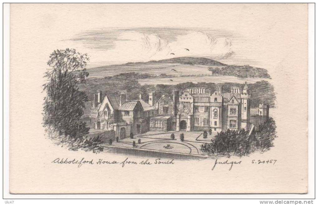 - ECOSSE. - ABBOTSFORD House From The South - Post Card Rare - Scan Verso - - Roxburghshire