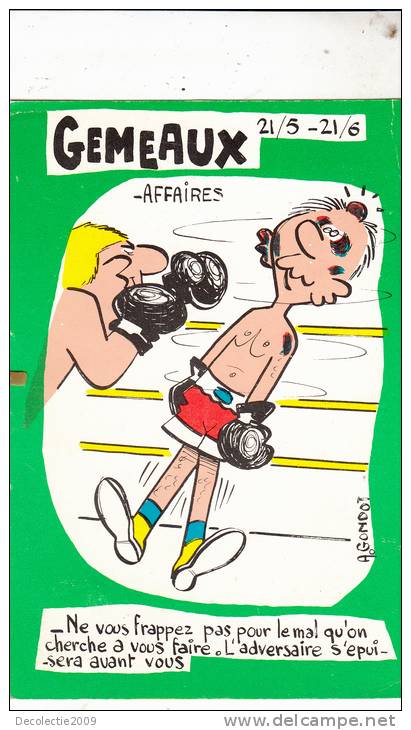 Br44816 Box Boxing Gemeaux Caricature 2 Scans - Boxe