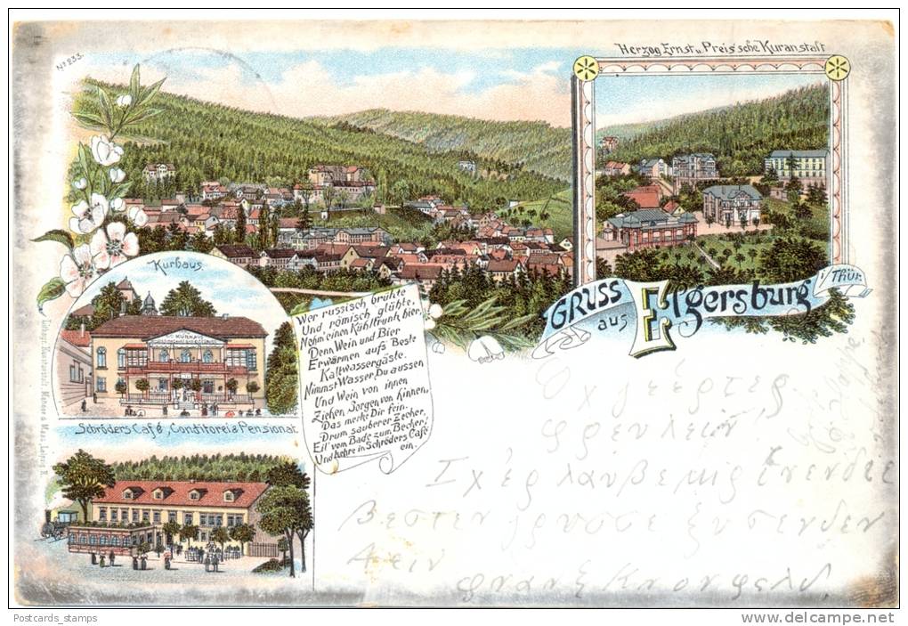 Elgersburg, Farb-Litho, Frühe Karte, 1896 - Elgersburg