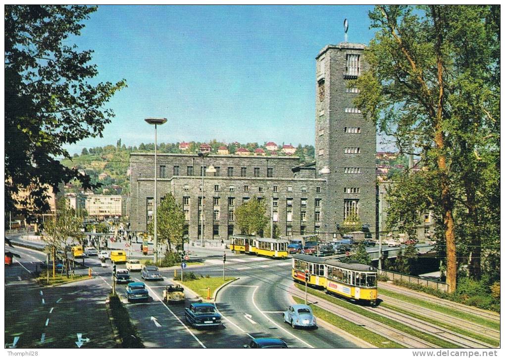 STUTTGART - Hauptbahnhof - Animation Avec Tramways Et Auto : Cox. Et Mercedes - TBE, Carte Neuve, 2 Scans - Stuttgart