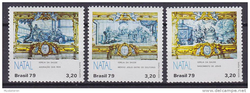 Brazil 1979 Mi. 1746-48 Weihnachten Christmas Jul Noel Natale Navidad Portugiesische Kacheln Complete Set MNH** - Neufs
