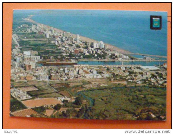 E1-ita--gandia-port Et Plage Vue Aerienne--blason-- - Autres & Non Classés