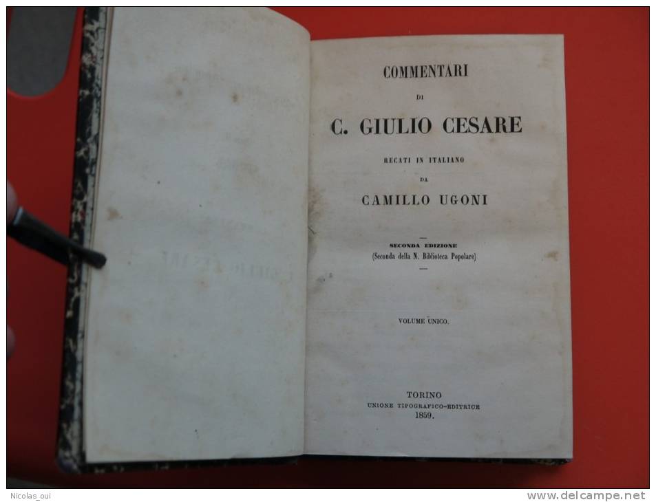 1859 COMMENTARI GIULIO CESARE  CAMILLO UGONI - Livres Anciens