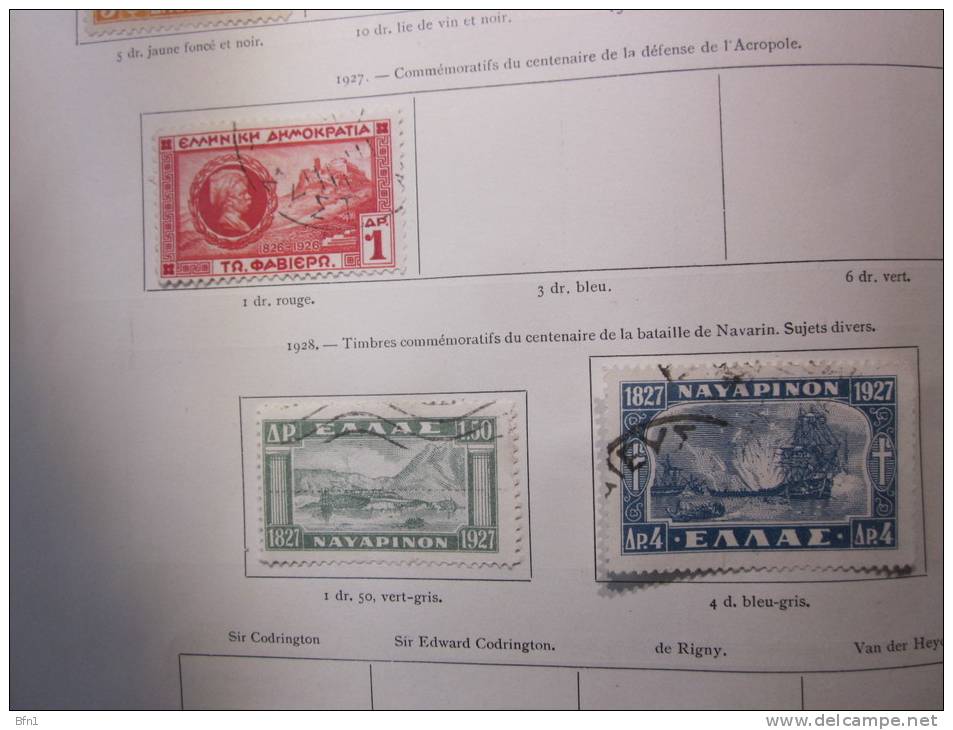 COLLECTION TIMBRES GRECE  DEBUT 1876  OBLITERES OU  NEUFS AVEC  CHARNIERES