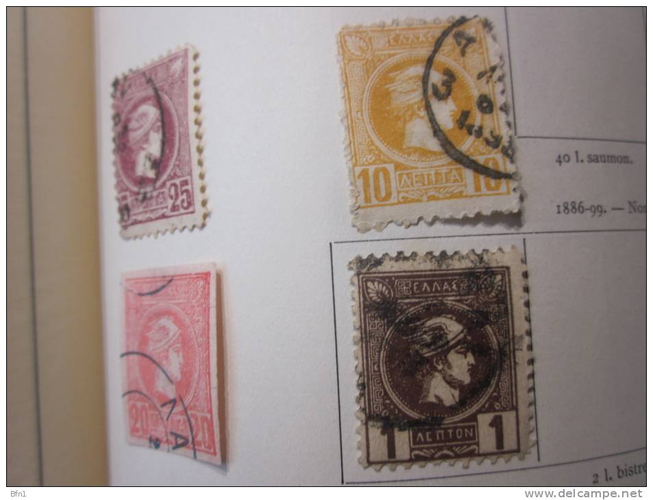 COLLECTION TIMBRES GRECE  DEBUT 1876  OBLITERES OU  NEUFS AVEC  CHARNIERES